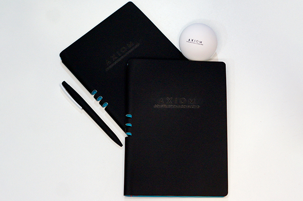 Branded notebooks, pen, antistress